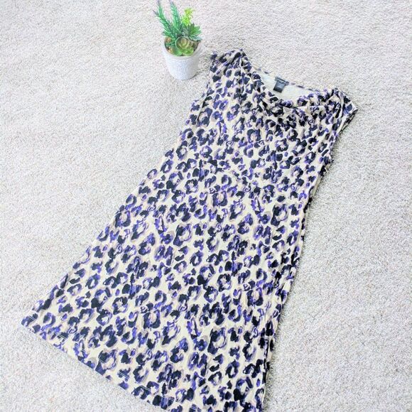 Ann Taylor Factory Cowl Neck Cheetah Print Dress - Picture 1 of 7